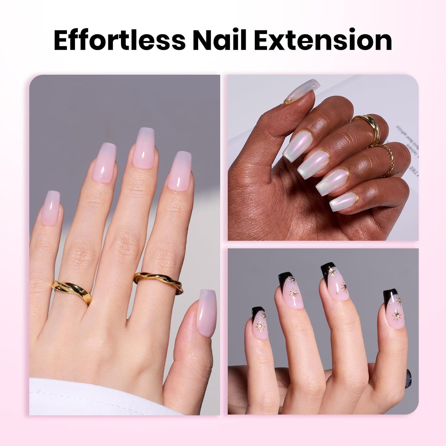 Beetles Tipex Lite Apex Nail Tips,Coffin Short, 512pcs 16 Sizes,Pre-Building Pre-Etched Acrylic Nail Tips for Flat Nails & Natural C-Curves Nail Beds
