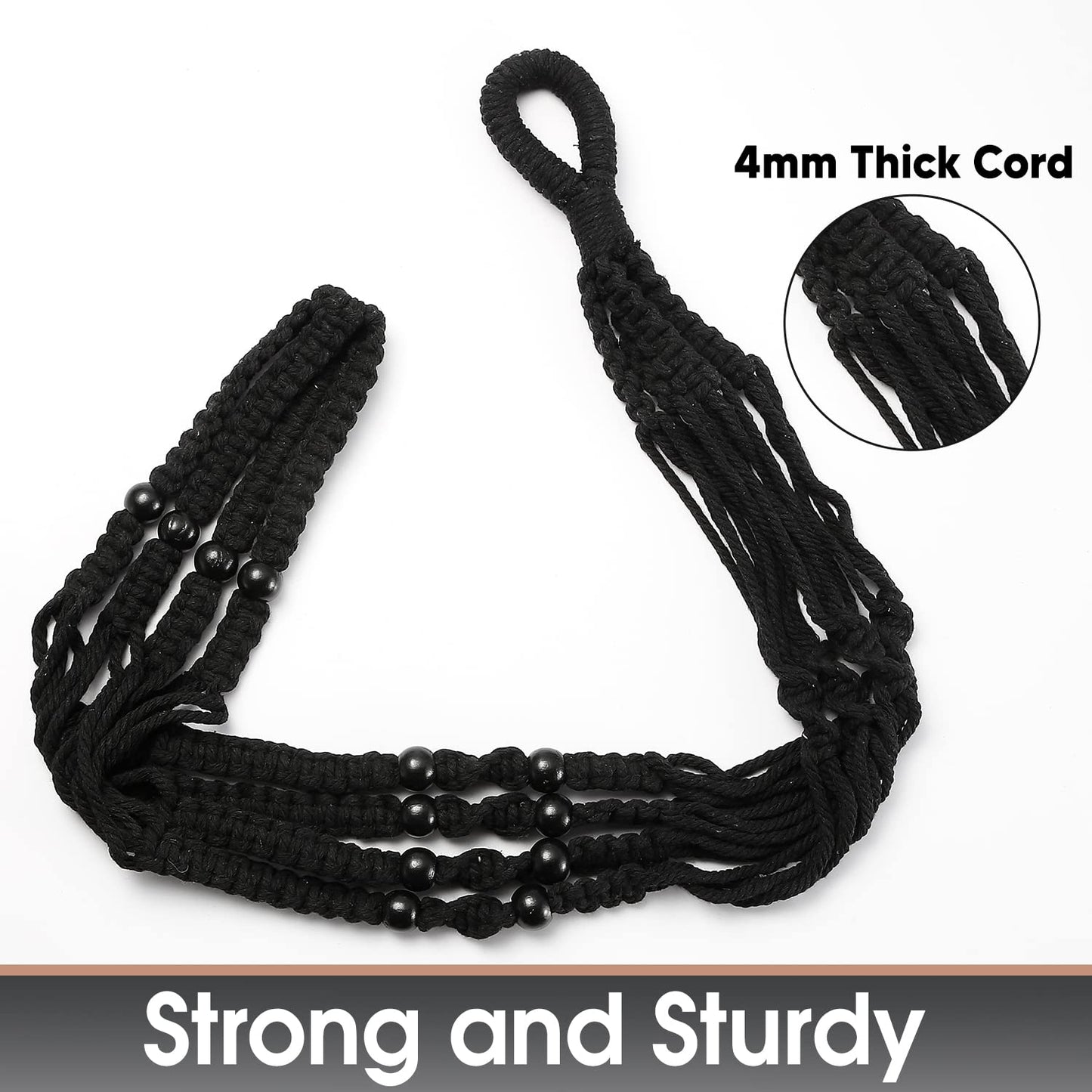 Shineloha 2 Pack 43 Inches Macrame Planter Hanger Large for 12 inch Pot (Extra Long & Big) + Swag Hook | Large Hanging Planter for Indoor Plants | No Pot/Plant Included (XL)