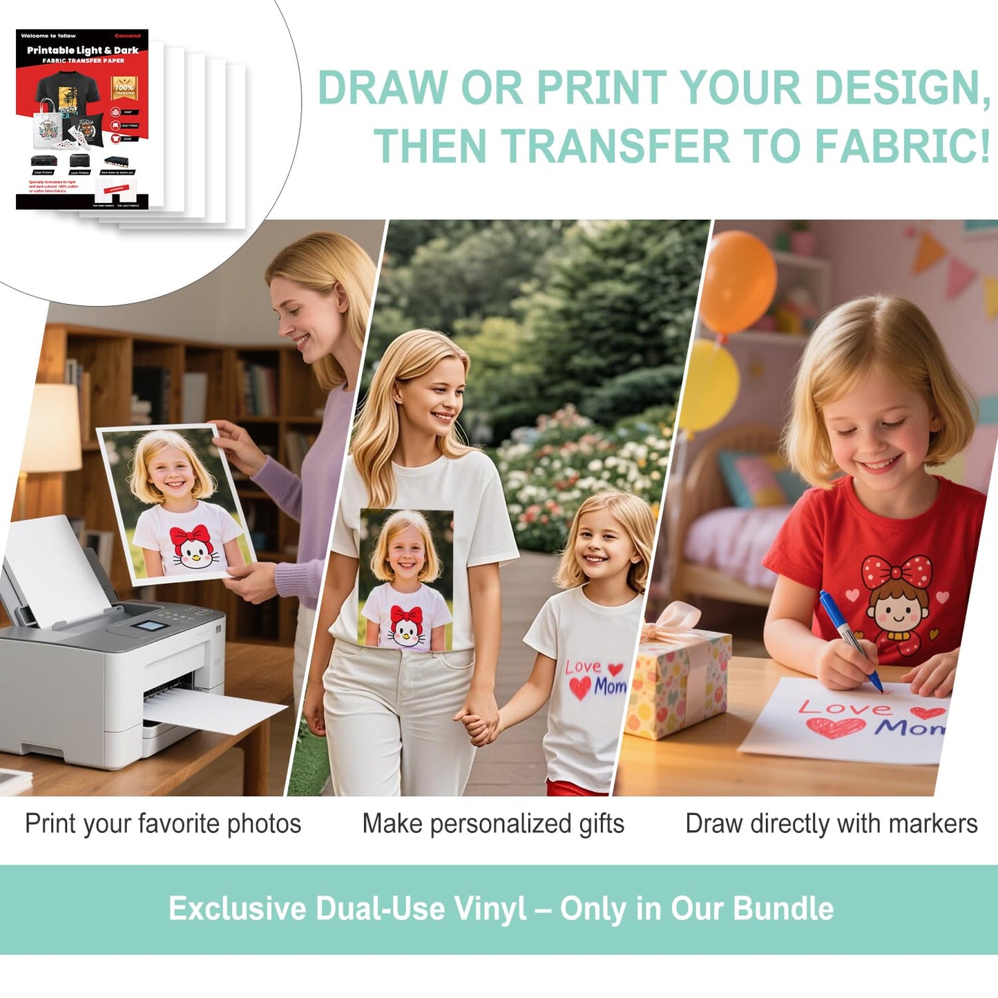 Convend The Ultimate Accessories and Supplies Bundle for Xtra - 101Pcs Craft Starter Kit with Weeding Tools, Heat Transfer Vinyl, Permanent Vinyl, Transfer Paper, Card Kit for Crafting Projects