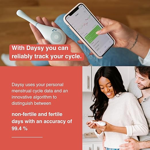 Fertility Tracker – Natural Hormone-Free Ovulation Monitor & Fertility Awareness Device – Smart BBT Thermometer with App for Cycle Tracking, Conception, or Pregnancy Planning – FSA/HSA Eligible