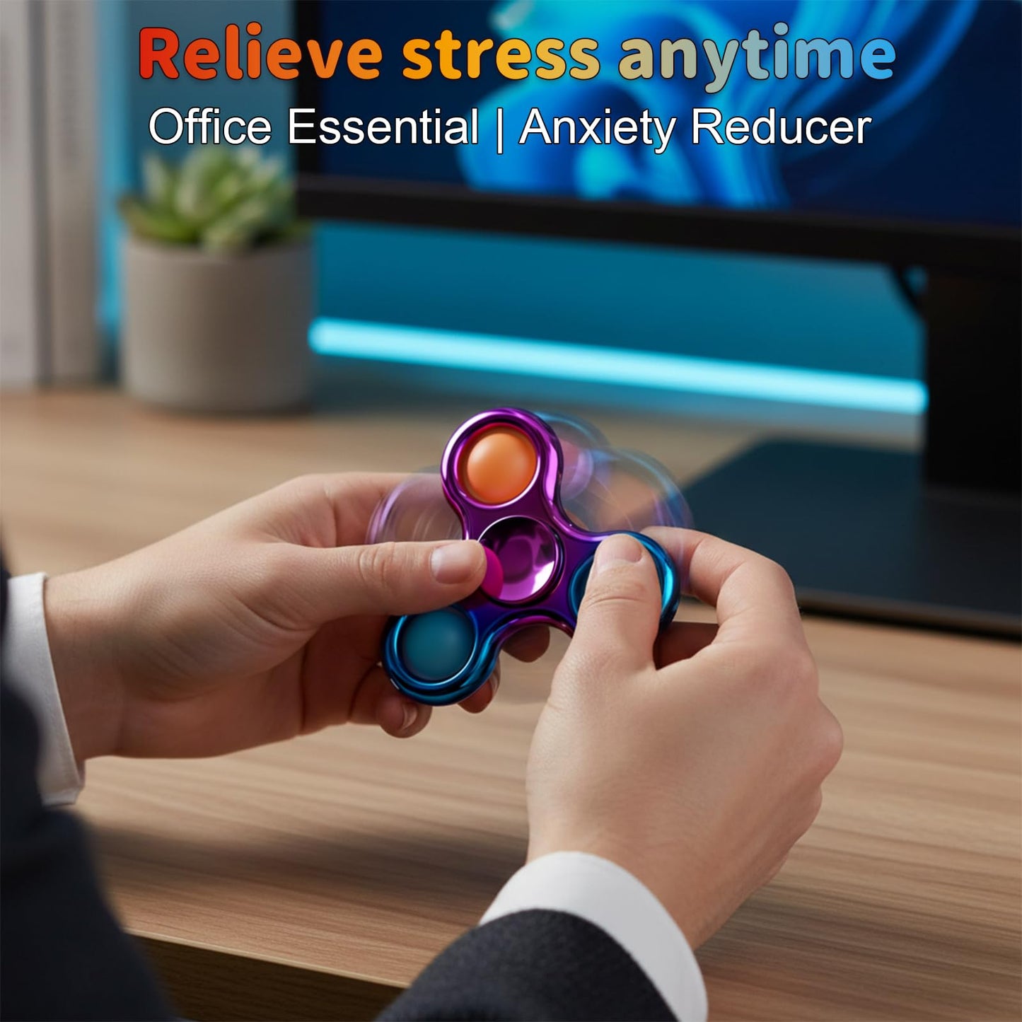 Figrol Fidget Toys 3 Pack,Pop Fidget Spinner for Kids & Adults Relieves Stress and Calm Down,Sensory Toys for Kids with Autism ADHD Toy