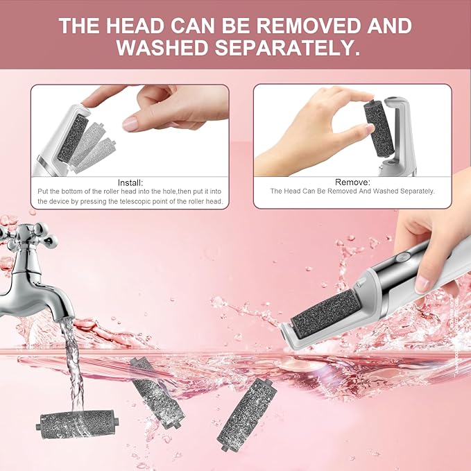 Electric Foot Callus Remover,3 Rollers,3 Speeds, Professional Electric Foot File Pedicure Tool Foot Scrubber for Feet Dead Skin,Smooth Pedicure Wand Feet Spa Care Kit for Men & Women,Ideal Gift