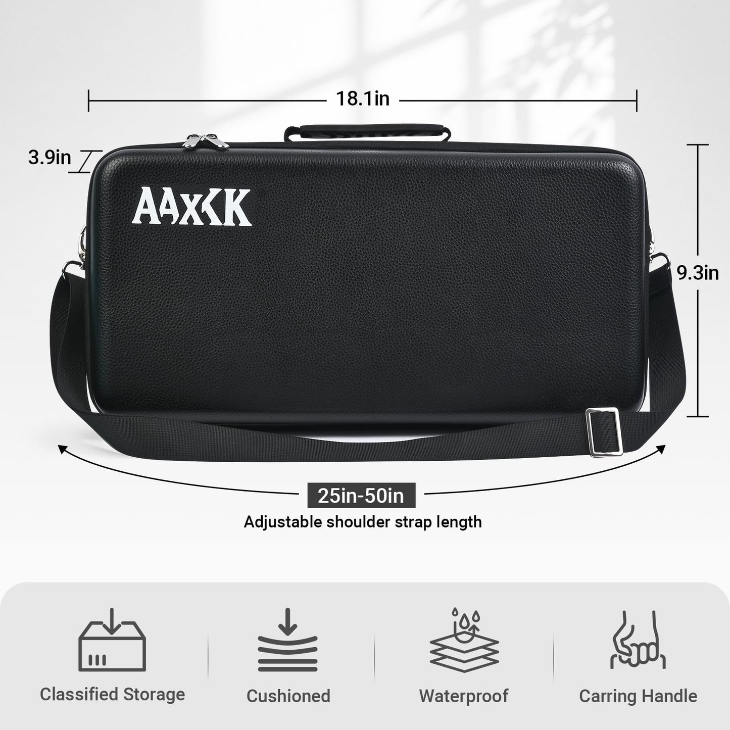 Playmat & Deck Box Carrying Case – For TCG/CCG/MTG Gamemat with 4 Deck Boxes, 3 Compartments for Playmat, Deck Box and Dice, with Adjustable Shoulder Strap, Handle, Fits 14",15”,16" Playmats Black