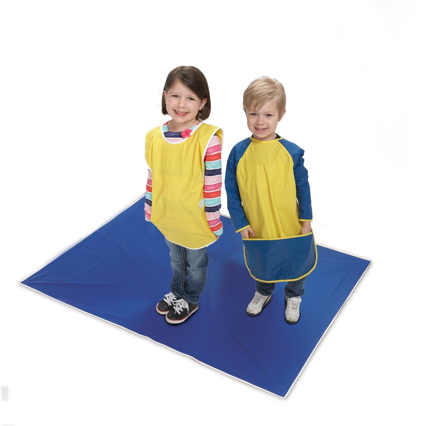 KinderMat Mess Mat, Protect The Floor and Table Tops from Art Supplies or Food, Water Resistand, Easy to Clean, 7-Mil Vinyl Fabric, 38" x 80", Blue