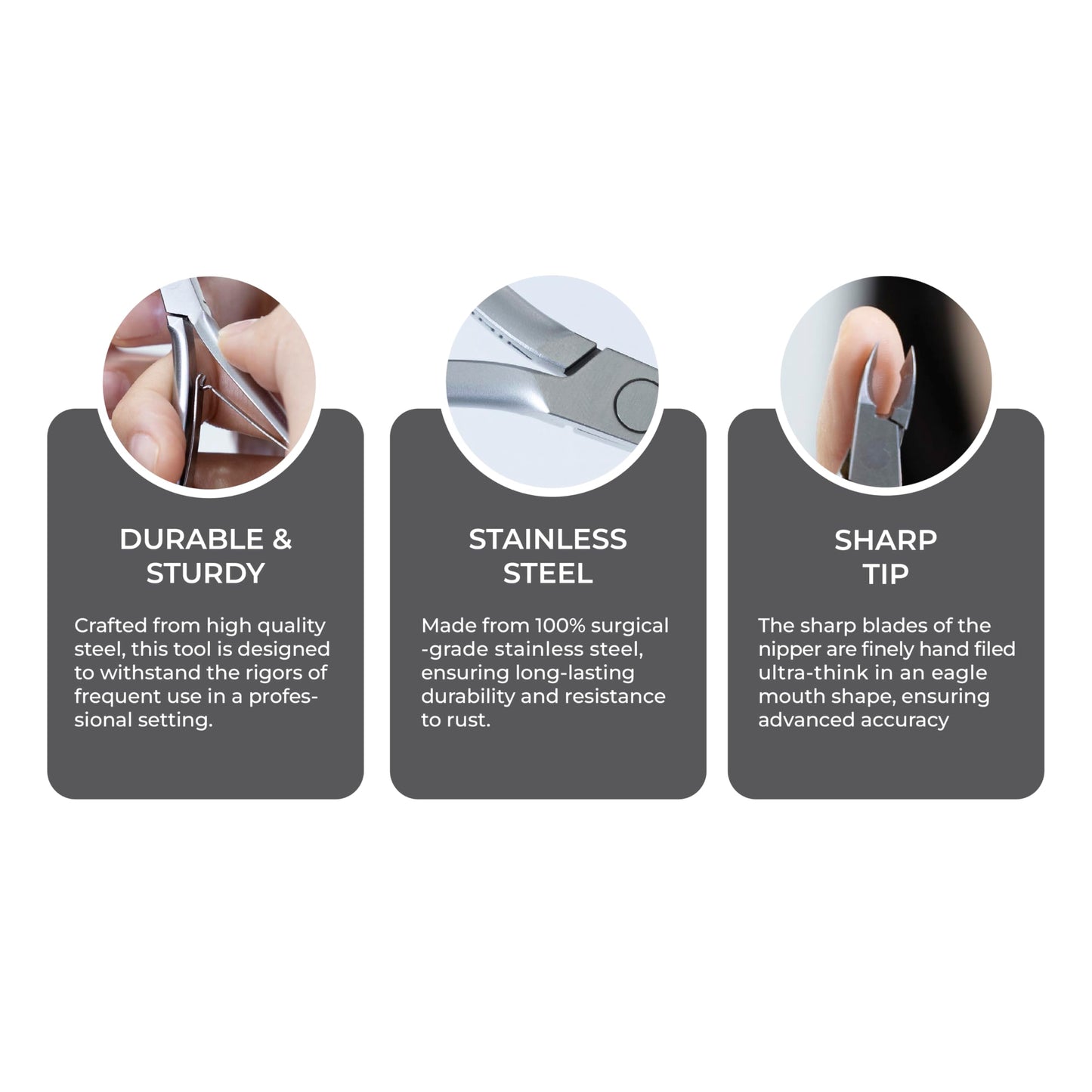 NGHIA Cuticle Nipper - D-03 JAW 16 | Stainless Steel | Durable and Sharp | Ergonomic Design | Grey Plated | Ideal for Salons and Home Use