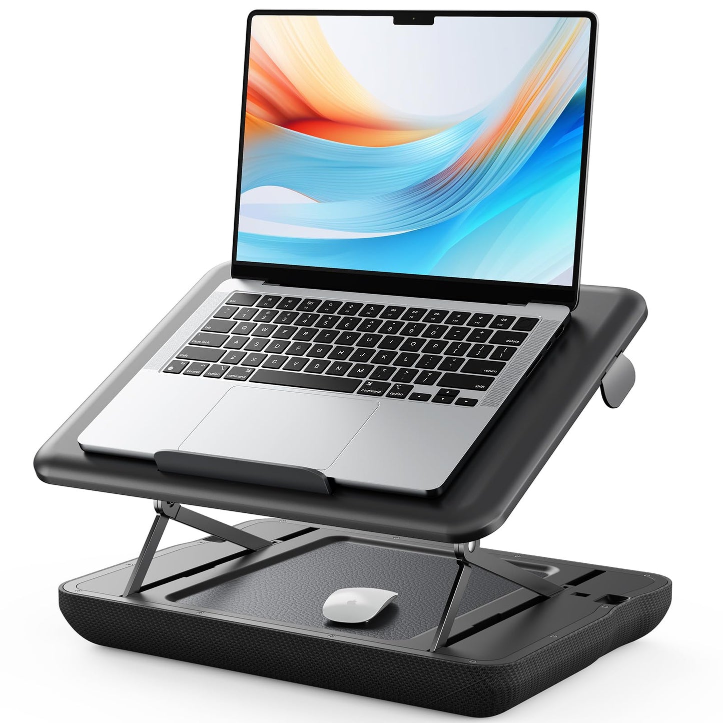 SAIJI Height & Tilt Adjustable Lap Desk, Portable Laptop Stand for Bed, Car, Couch and Recliner, Foldable Lap Desks - Up to 15.6 Inch Laptops