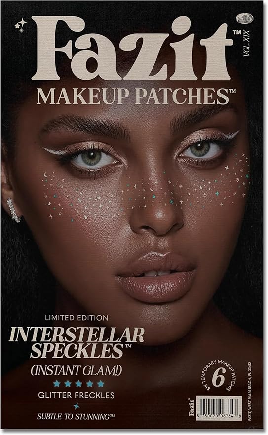 Fazit Makeup Patches - Halloween Interstellar Eye Speckles - Glow Up Make-Up Patches - Cute Glitter Makeup Accessories for Women - Cosmetic Glitter for Face