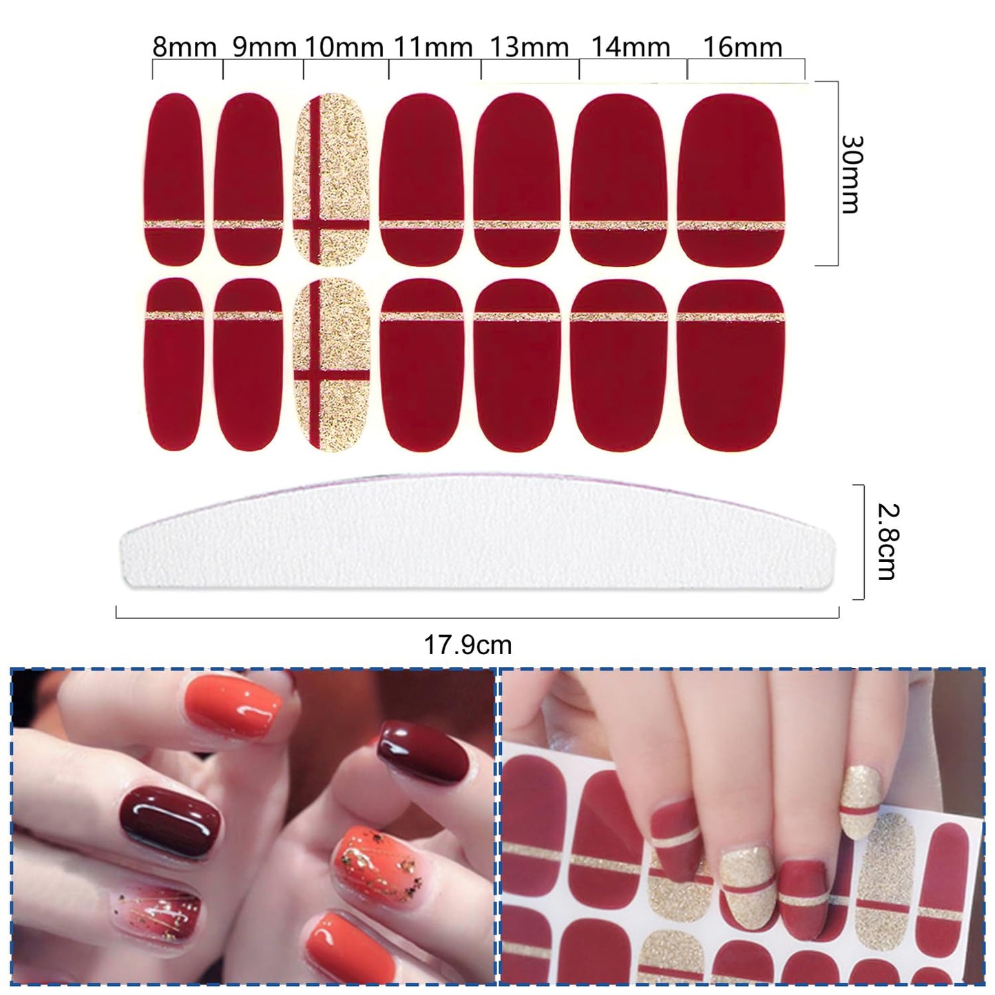 YECIRALA 24 Sheets 336 Pcs Multiple Designs Nail Polish Strips for Women Girls Nails - Gradient and Solid Nail Polish Stickers Full Nail Wraps Stick On Nails Self Adhesive Gel Nail Strips Stickers