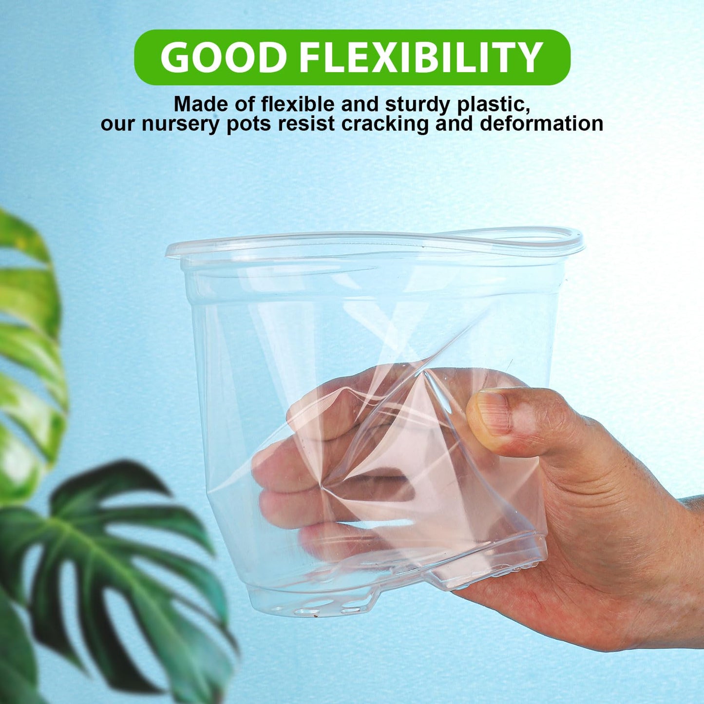 auriikoop Clear Nursery Pots for Plants, 3.5/4/5 inch Plastic Plant Flower Pot with Drainage Holes High Transparency Seedling Planter for Seed Starter (36PCS)