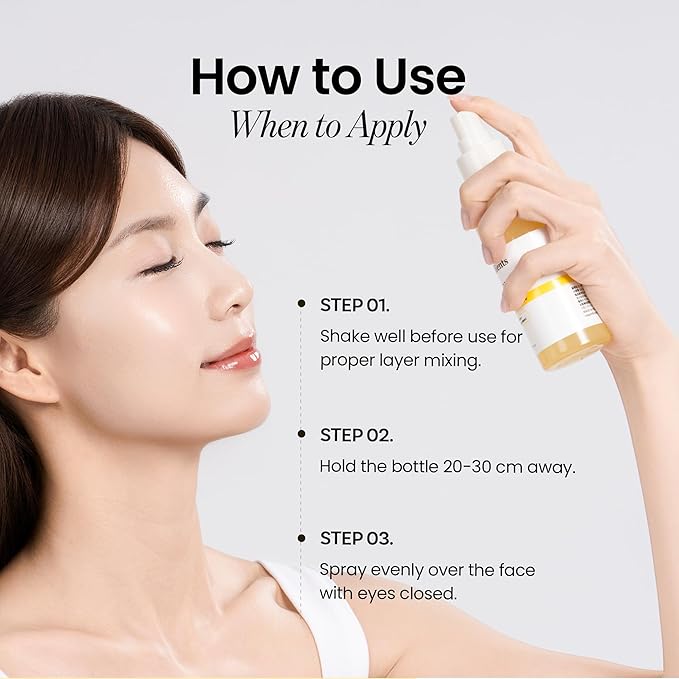ONGREDIENTS Skin Barrier Glow Mist, Dual-Layer Facial Mist, 98% Pure Glutathione, Multi-Peptide, Centella, Ultra-Fine Spray, Cooling, Dry and Sensitive Skin, Korean Skin Care, 3.38 fl. oz. / 100ml