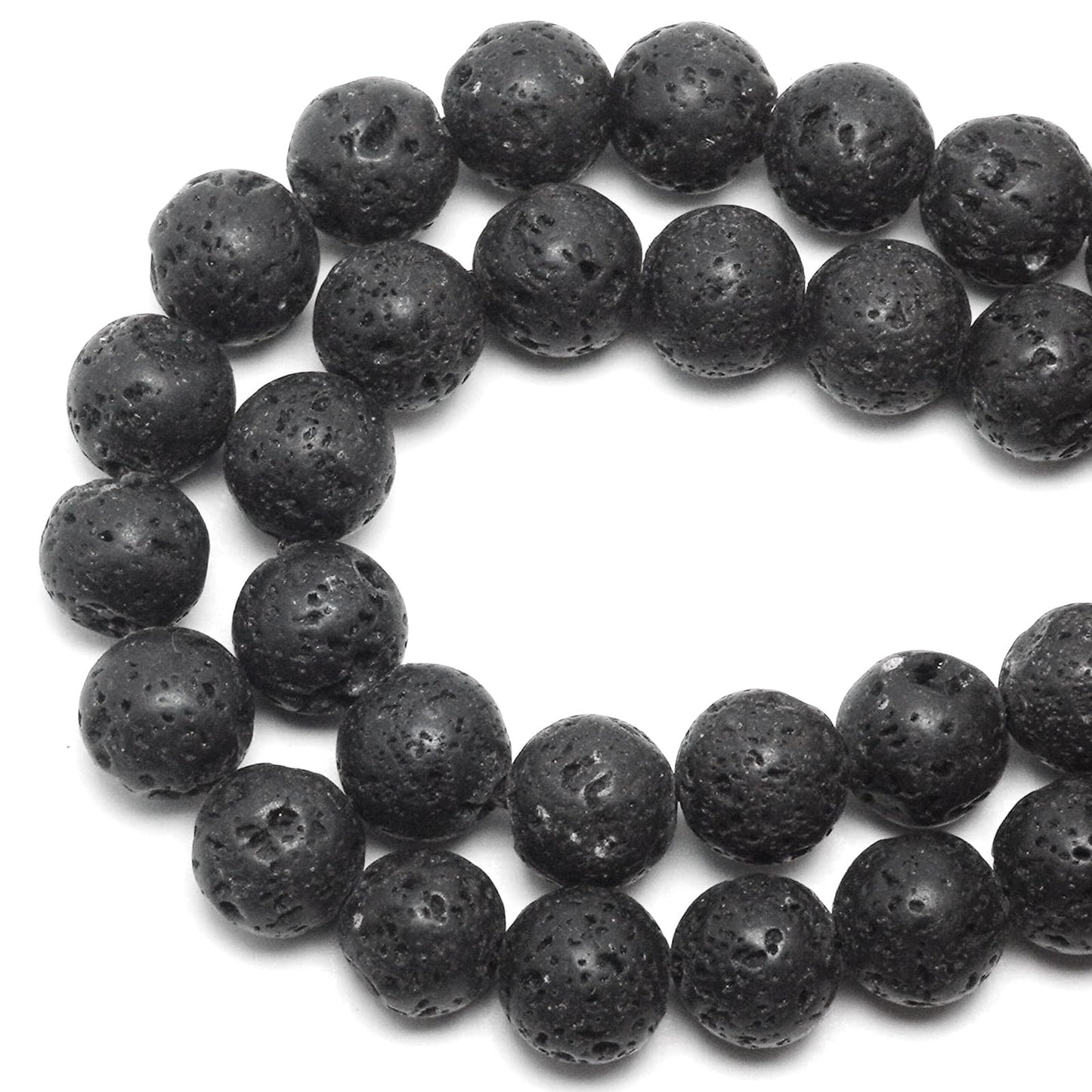 DIQIO Natural Lava Beads for Jewelry Making - Stone Beads Gemstone Beads for Bracelets, 6mm Black Lava Round Loose Beads(58-60pcs, 6mm, Lava)