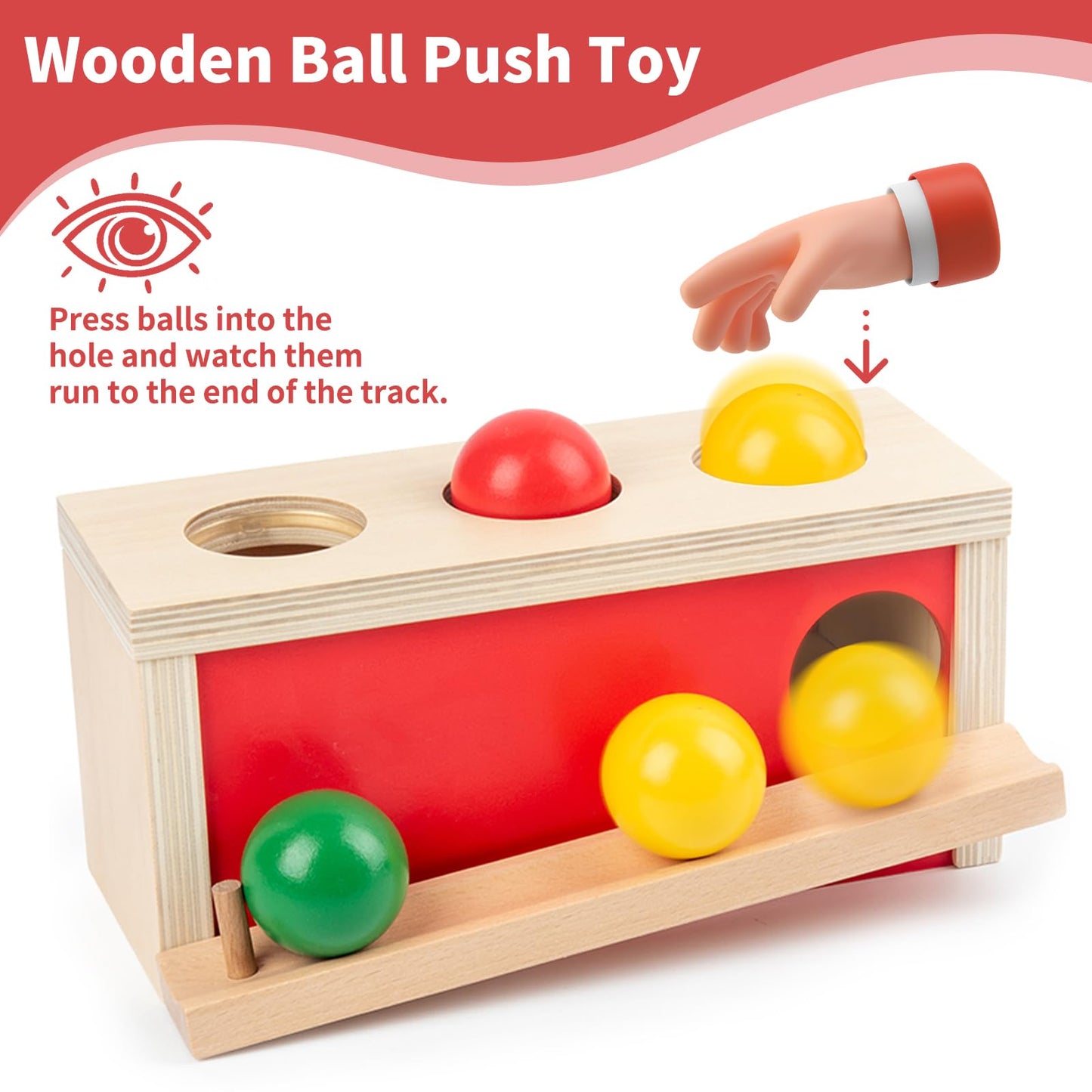 Smartwo Wooden Montessori Toys Set for Toddlers & Object Permanence Box for Baby