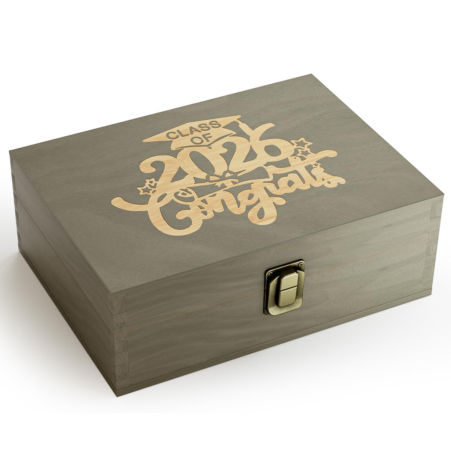 REMEIT Graduation Keepsake Box - Engraved Class of 2026 Wood Memory Box Congrats Grad Gift for Him Her, Perfect for Storing Graduation Memories & Mementos