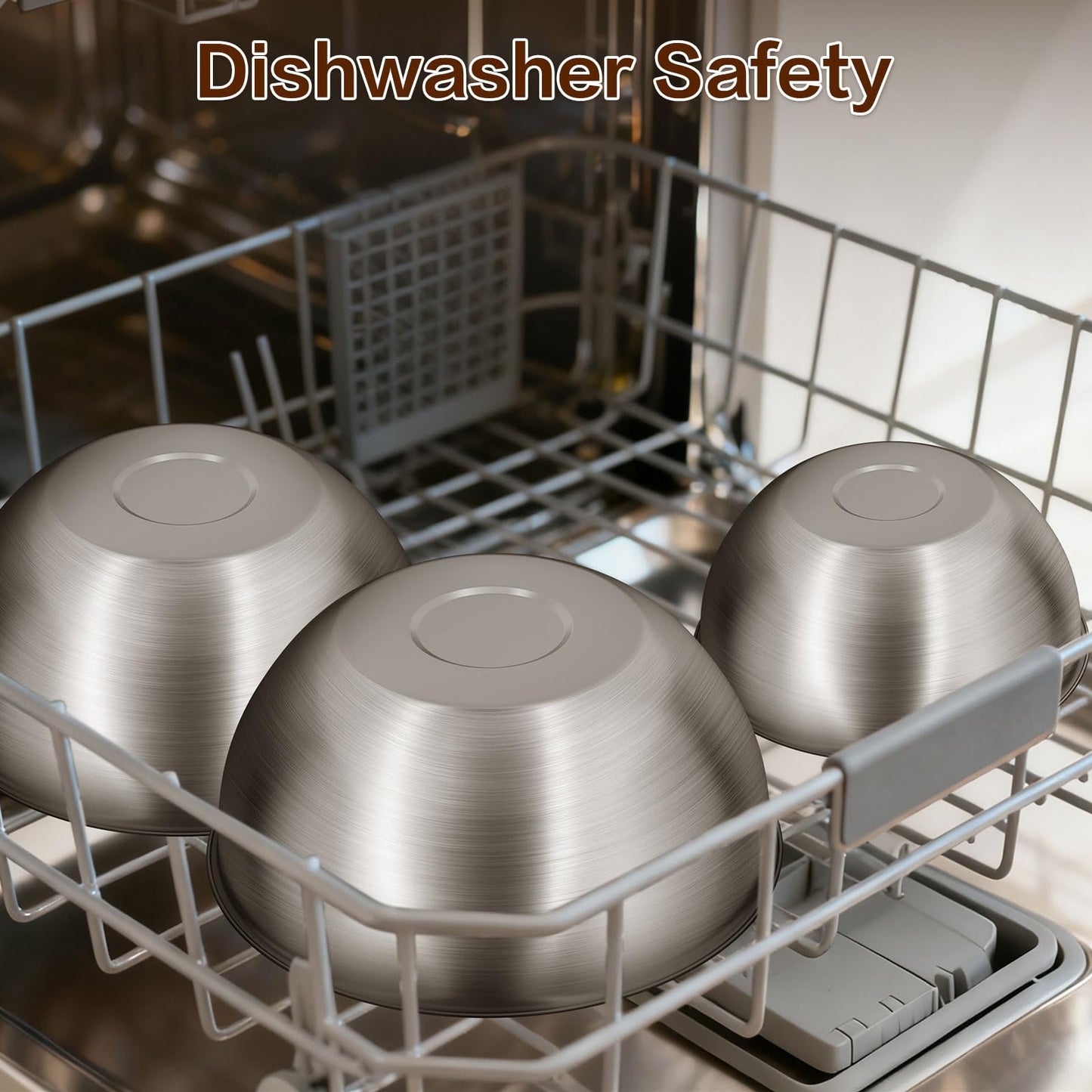 Gronivex Stainless Steel Mixing Bowls Set, Food Grade 304, Dishwasher Safe & Stackable for Baking, Tossing Salads, and Meal Prep for Your Kitchen (3 pack-1.45,2.22,3.38qt, no lid)