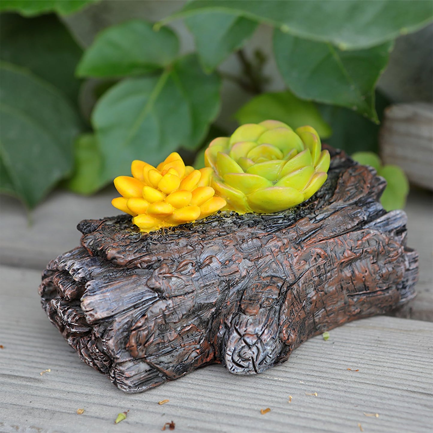 Hidden key Holder, Hide a Spare Key Fake Tree Stump Succulent Planter, Resin Secret Storage Box for Outdoor Garden Yard Patio Landscaping or Geocaching
