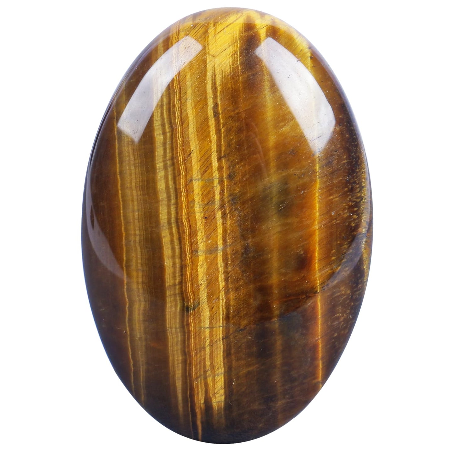 Loveliome Natural Tiger's Eye Oval Polished Worry Stones, Healing Crystal Indoor Fountain Stones Massage Energy Anxiety Relief Items