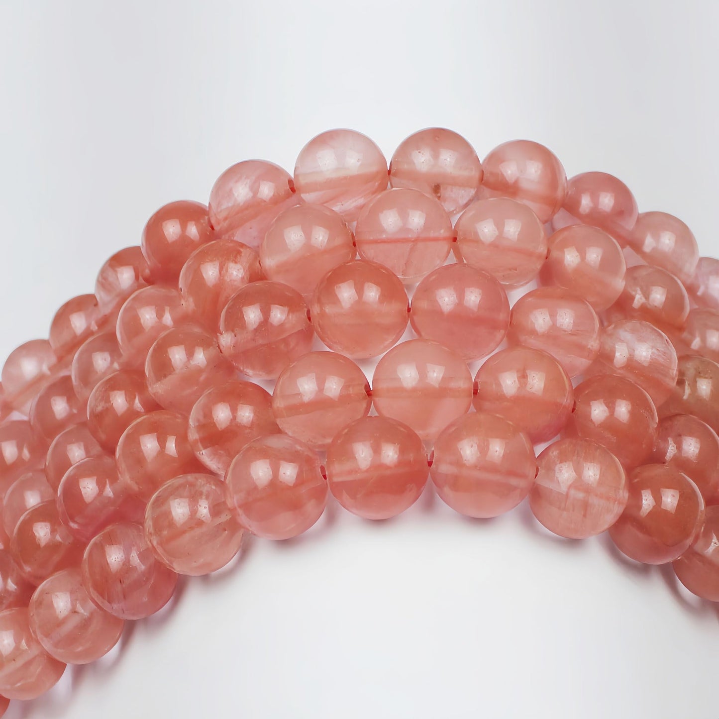 MJDCB Stone Beads Pink Crystal Round Loose Beads for Jewelry Making DIY Bracelet Necklace (10mm)