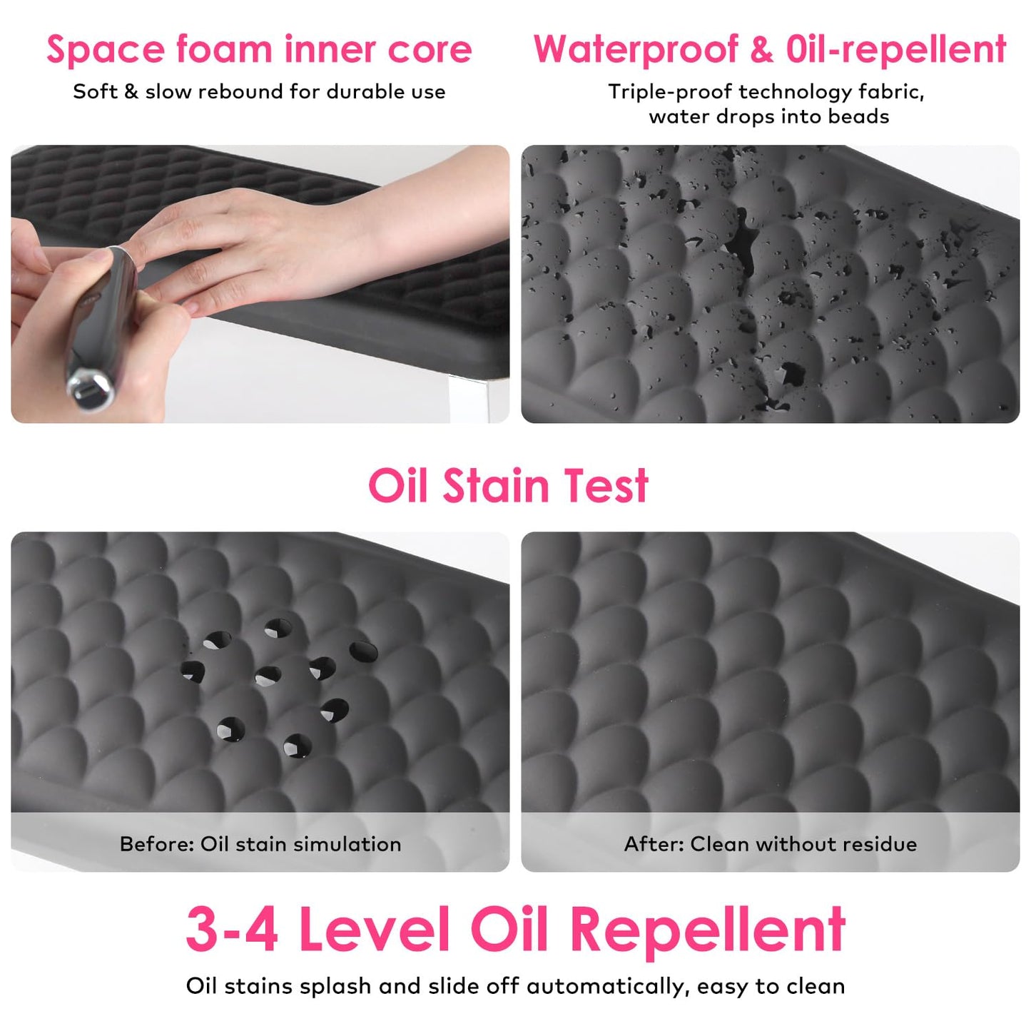 Arm Rest for Nails Tech, BORNBYME Update PU Leather Fish Pattern Hand Nail Foot Stand Rest for Manicure & Pedicure,Black