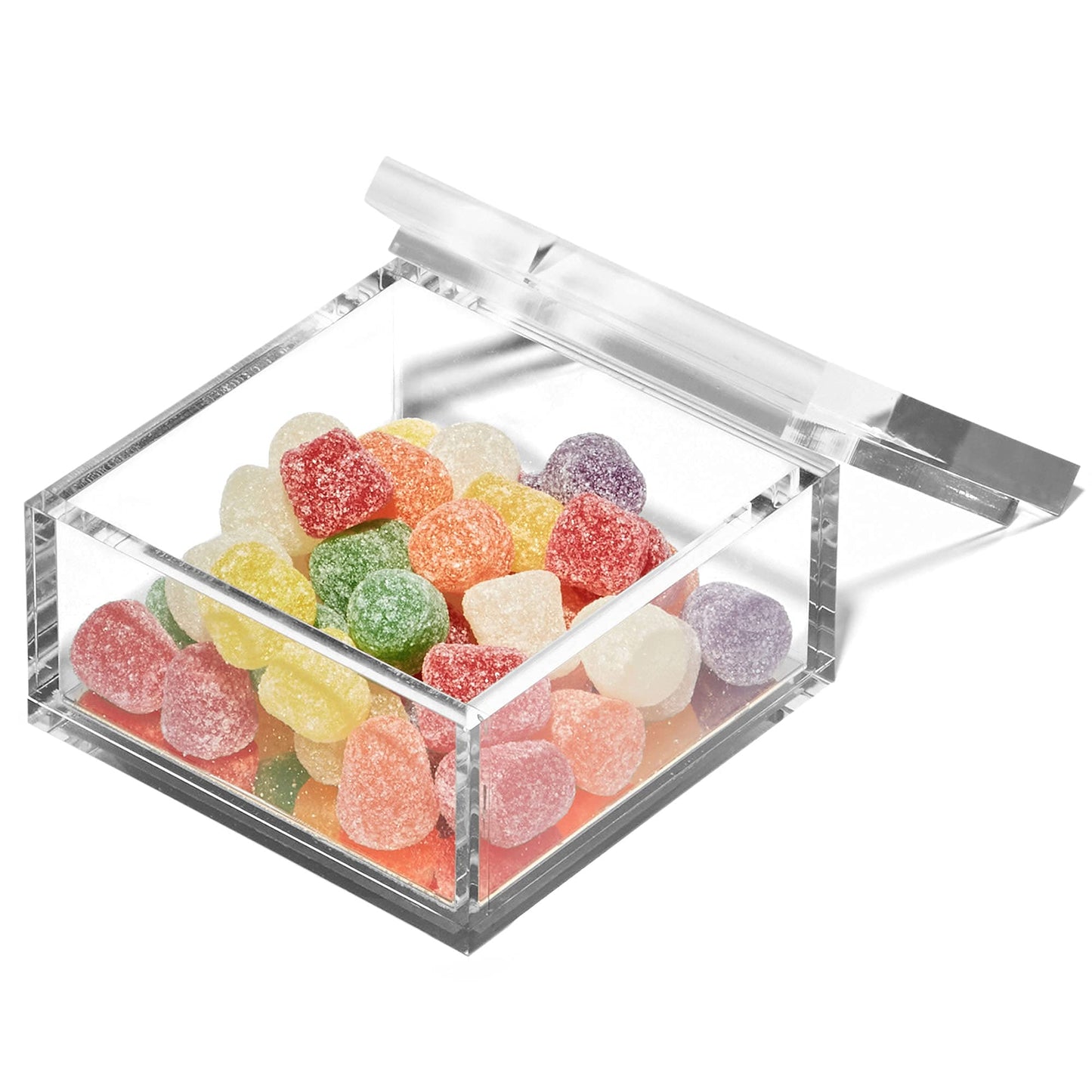 OfficeGoods Acrylic Desk Organizer w/Silver Base – Functional & Elegant Odds & Ends Box for Display or Storage – Perfect for Home or Office, Kitchen, Bathroom Vanity, Curio Display - Medium