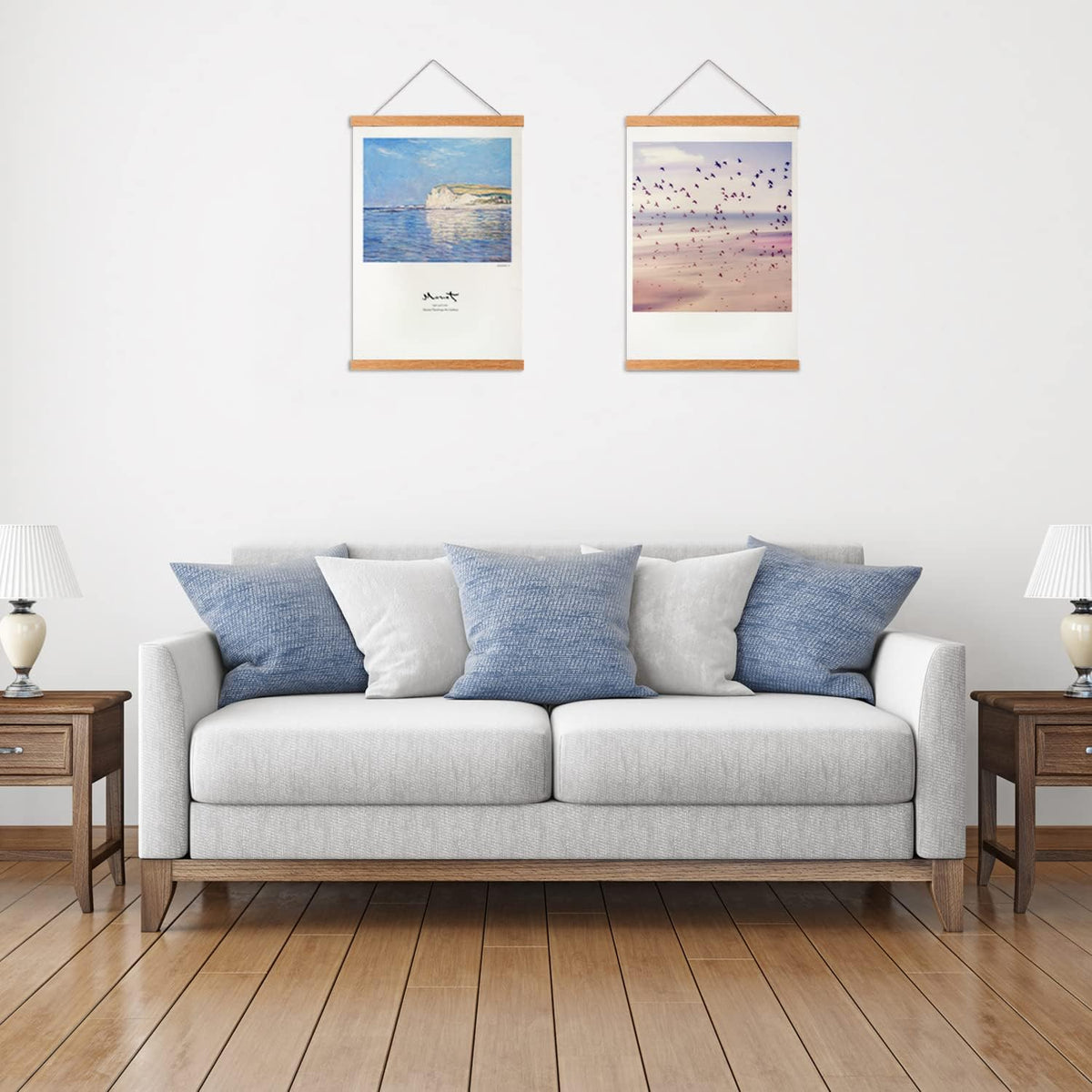 FALAMON Magnetic Poster Hanger Frame, 9x12 9x11 9x13 Teak Wood Magnet Poster Frame for Posters, Prints, Photos, Pictures, Maps, Scrolls, and Canvas Artwork