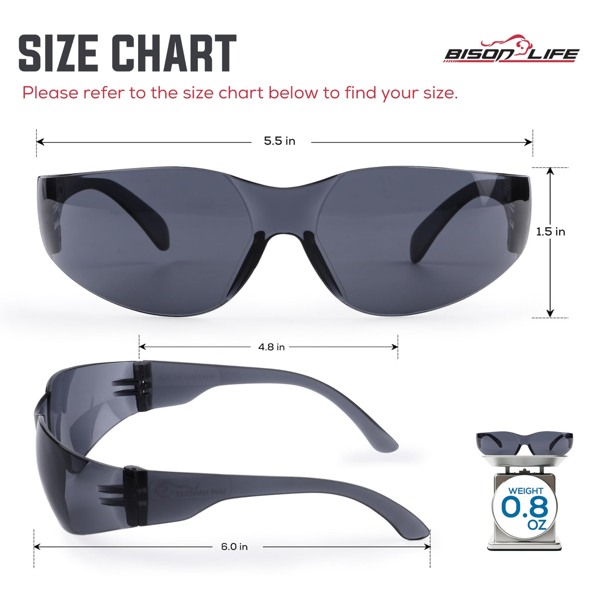Black Safety Glasses Bulk 6 Pack (6 Count)
