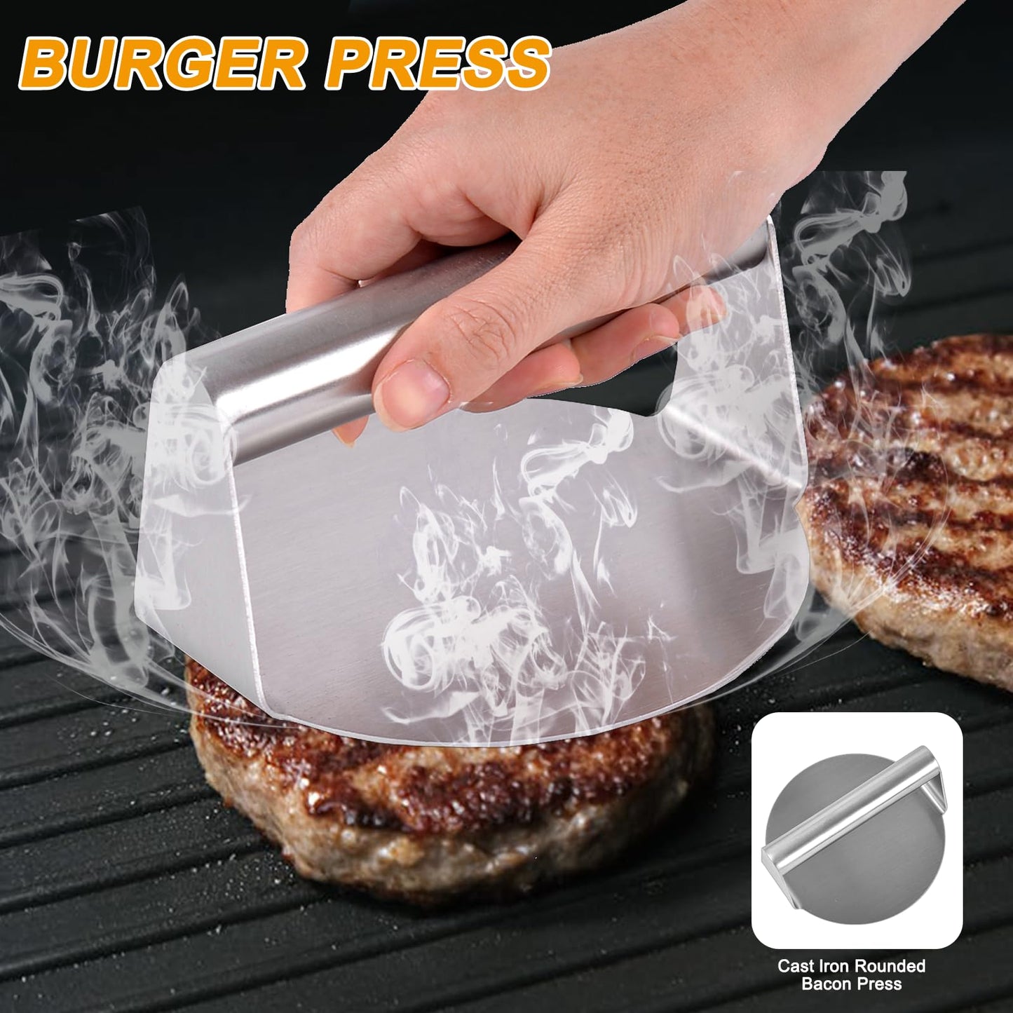 22PCS Griddle Accessories for Blackstone, Flat Top Grill Accessories for Camp Chef, Griddle Spatula Set with Metal Spatula, Enlarged Spatulas, Basting Cover, Scraper for Outdoor Barbecue