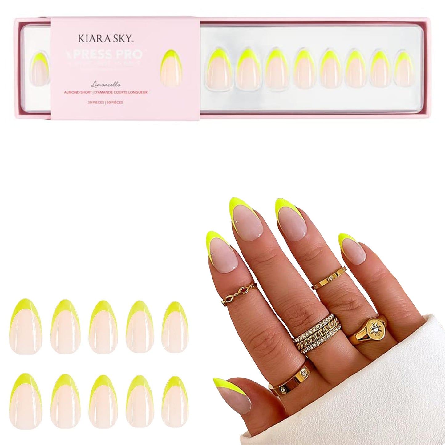 KIARA SKY PROFESSIONAL NAILS XPRESS PRO 100% ACRYLIC PRESS ON NAILS (Limoncello)