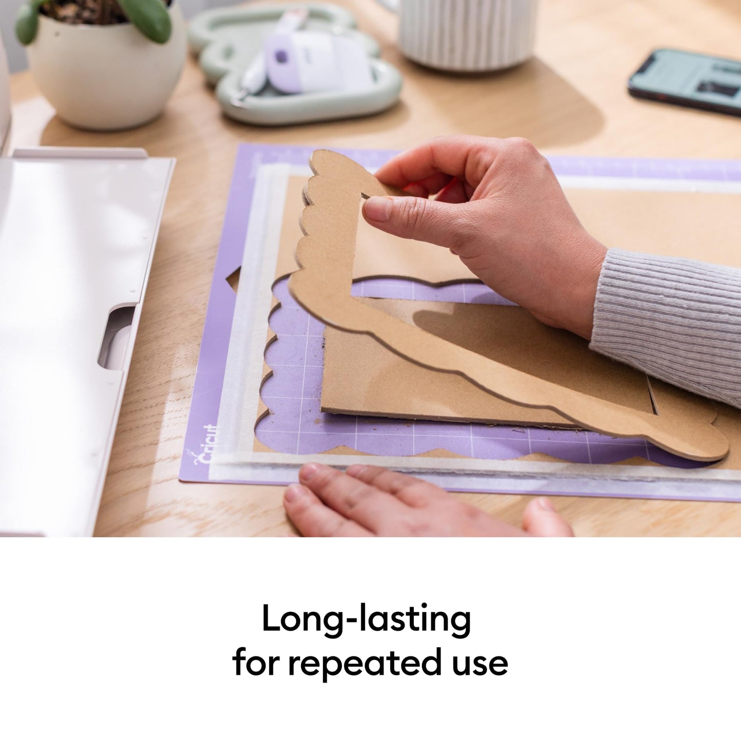 Cricut StrongGrip Cricut Cutting Mat 12in x 12in, Craft Mat for Cricut Maker & Explore, Use with Heavyweight Materials - Specialty Cardstock, Matboard & More, Reusable, Clear Protective Film (3 Count)