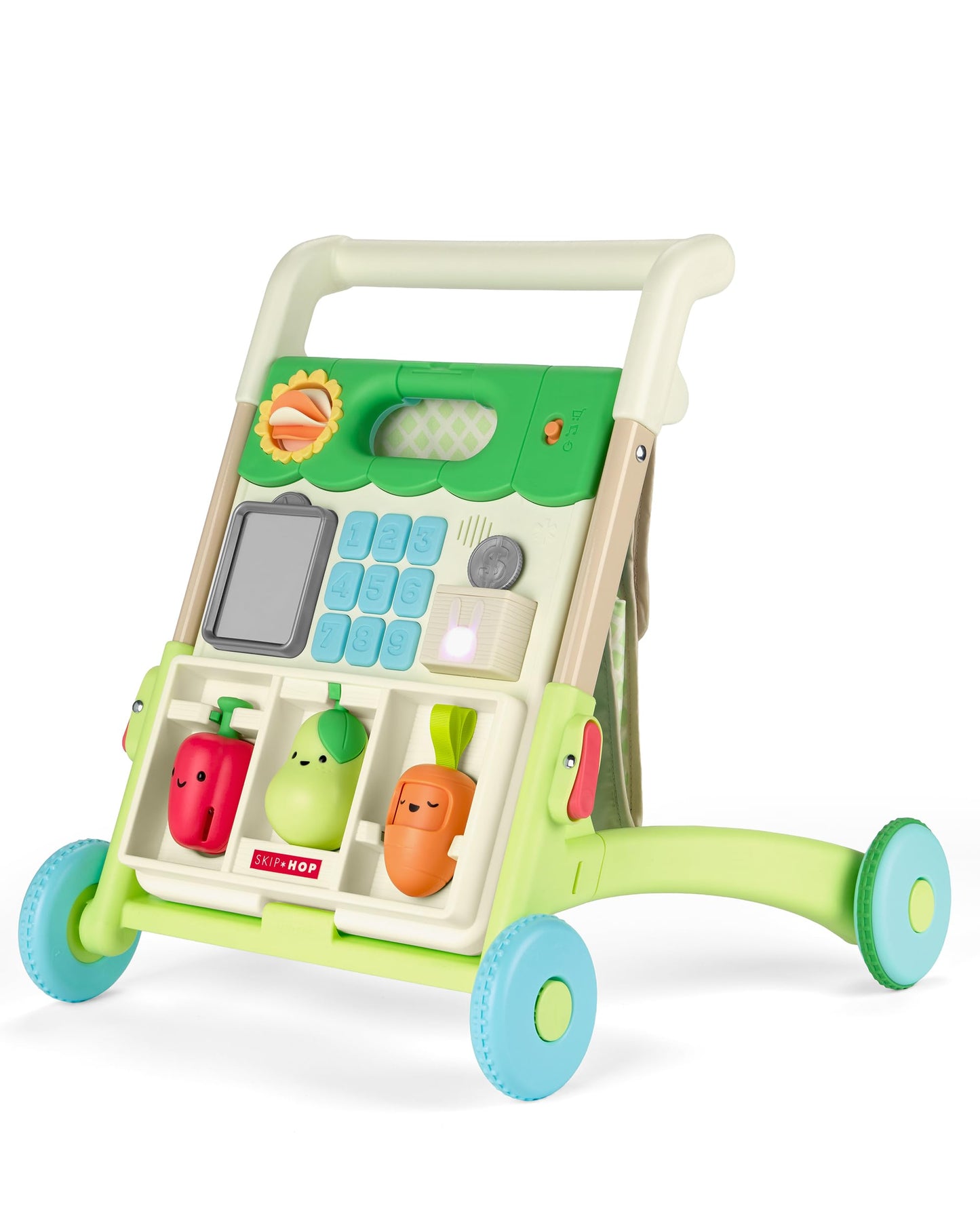 Skip Hop Baby Walker 5-in-1 Sit to Stand Convertible Light Up Walker with 50+ Activities for Developmental Play, Songs and Sounds 3 Adjustable Handle Heights and Speed Control Switch Farmstand Age 6m+