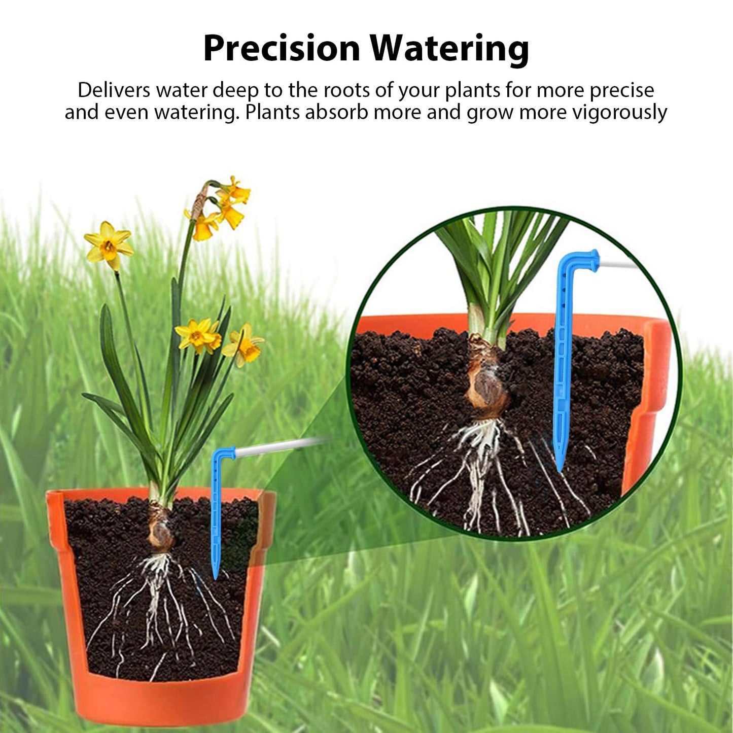 ZJchao Smart Automatic Plant Watering System, 400ml per min Flowrate Programmable Timer Drip Irrigation Kit with LED Display for Indoor Outdoor Garden Office Home Water 10 Potted Plants (BSV-IC201)