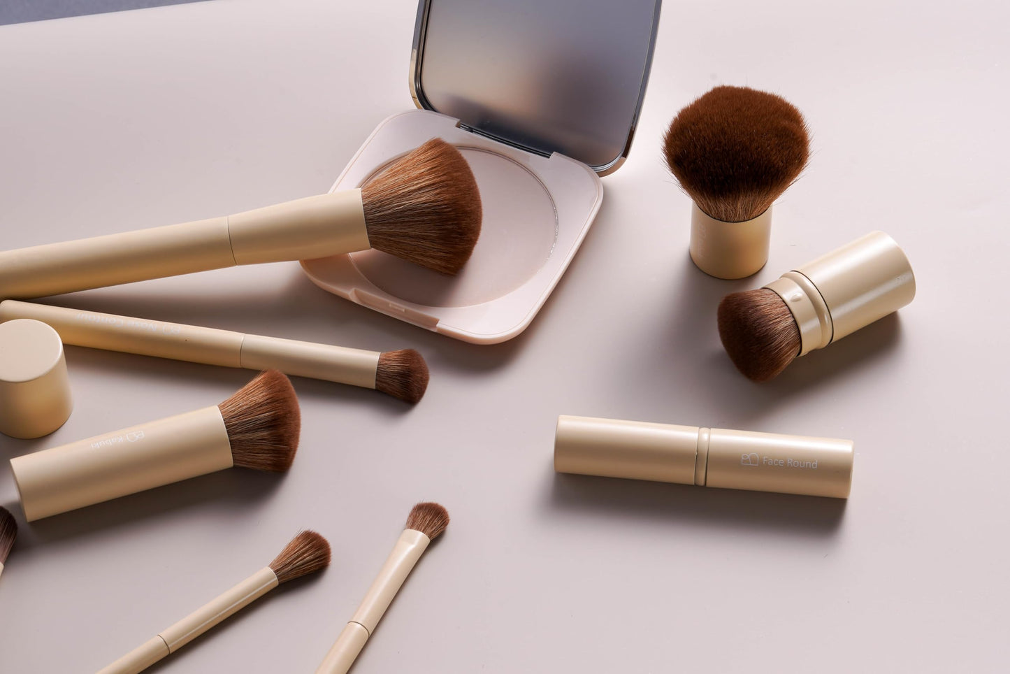 Professional Makeup Brushes BS-MALL With Travel Case - Kabuki Brush Eyeshadow Brush, Concealer Brush, Blush Brush Bronzer & Foundation 20 Pcs, Labeled Daily Use Gift Box Aluminum Ferrules (Beige)