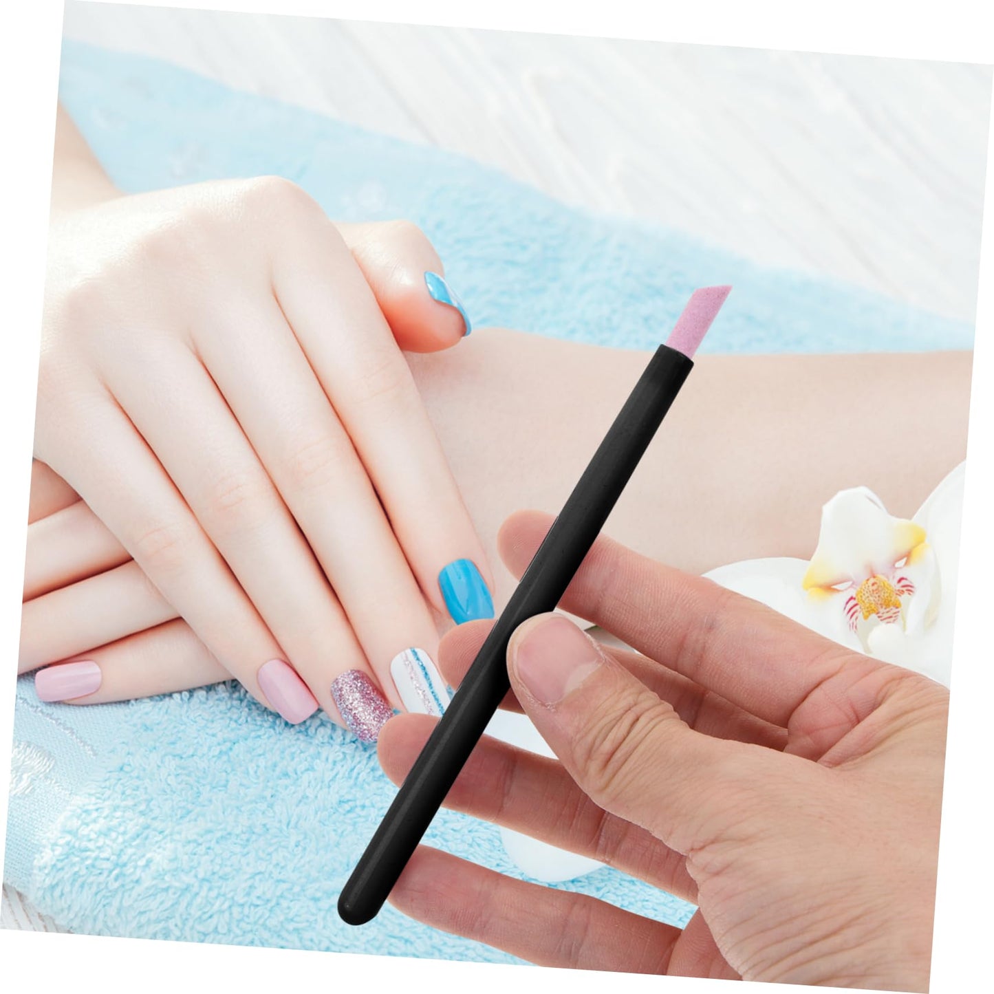 FOMIYES Nail Art Polishing Pen Set 5pcs Nail Corrector Pens Dead Skin Remover for Manicure