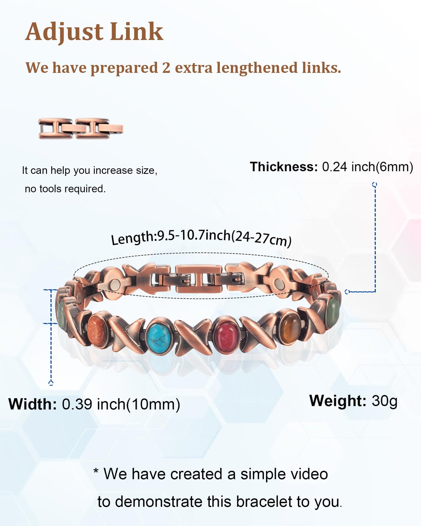 EnerMagiX Copper Anklet for Women, Pure Copper Magnetic Anklet Bracelet, with 3500 Gauss Effective Magnet