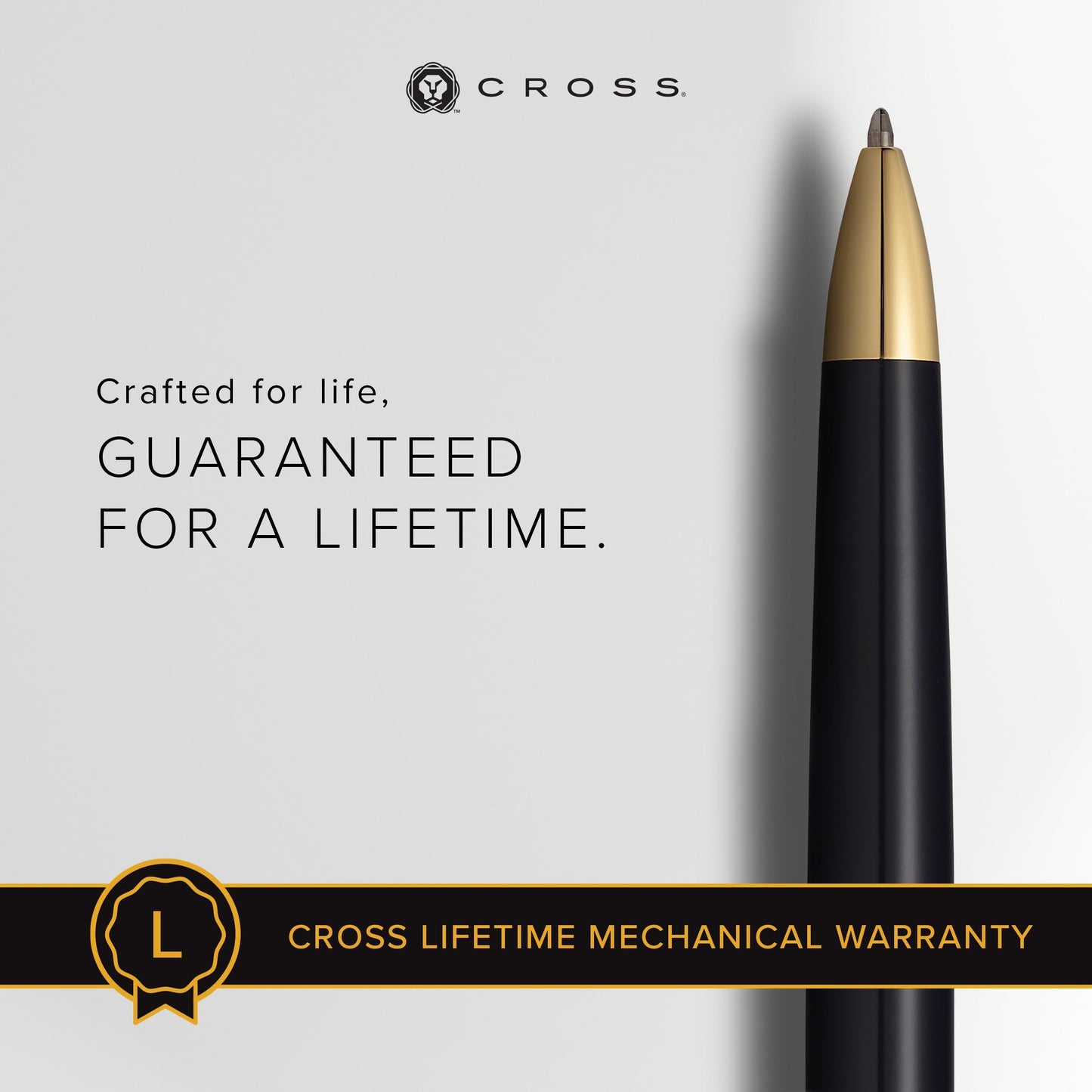 Cross Townsend Black Lacquer Ballpoint Pen with 23KT Gold-Plated Appointments (572TW) by Cross