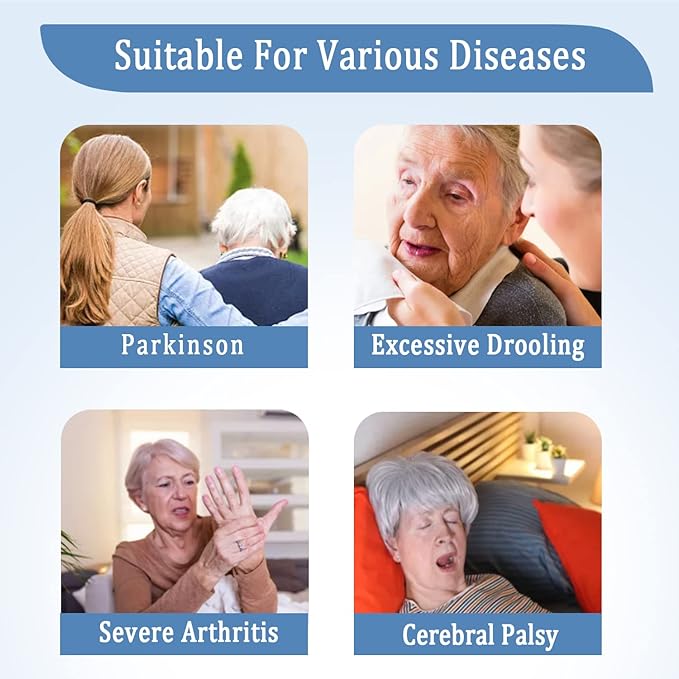 4 Pack Terry Cloth Adult Bibs with Crumb Catcher, Washable Adjustable Adult Bibs for Unisex Men Women Elderly Seniors