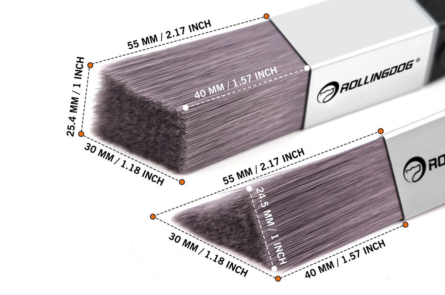 ROLLINGDOG Paint Brush for Trim - Edging Paint Brush 2PC,Triangular Brush and Square Trim Brush,Cut in,Edger,Corner,Sash Painting