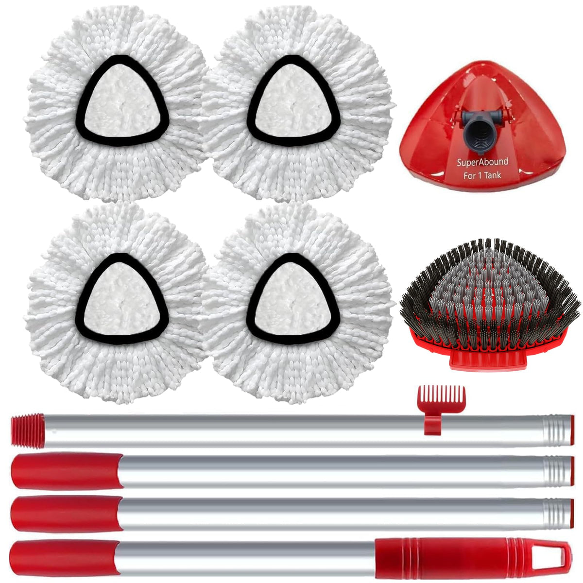4 Pack Spin Mop Replacement Head Compatible with O Cedar EasyWring 1 Tank Microfiber