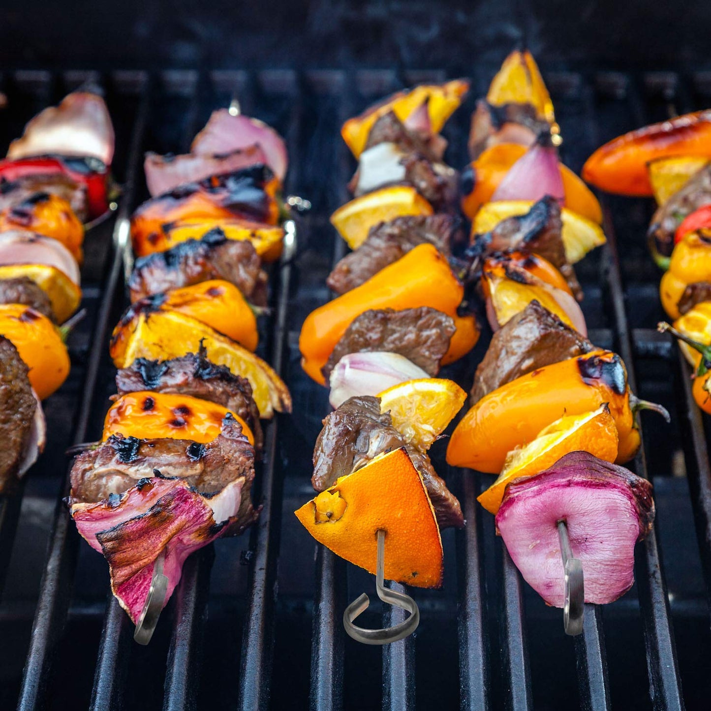 Blue Donuts 24 Pack Kabob Skewers for Grilling 17 Inch - BBQ Grill Grilling Accessories, Stainless Steel, Pack of 24