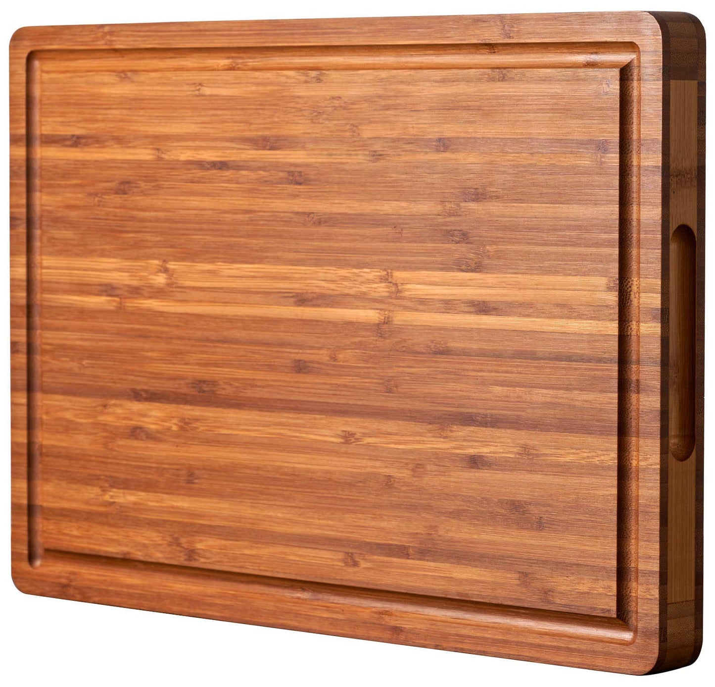 Allsum XL Cutting Board for Kitchen, 20x15" Extra Large, 1" Thick Bamboo Wood Butcher Chopping Block, Cheese Board, Durable Reversible with Juice Grooves and Handles