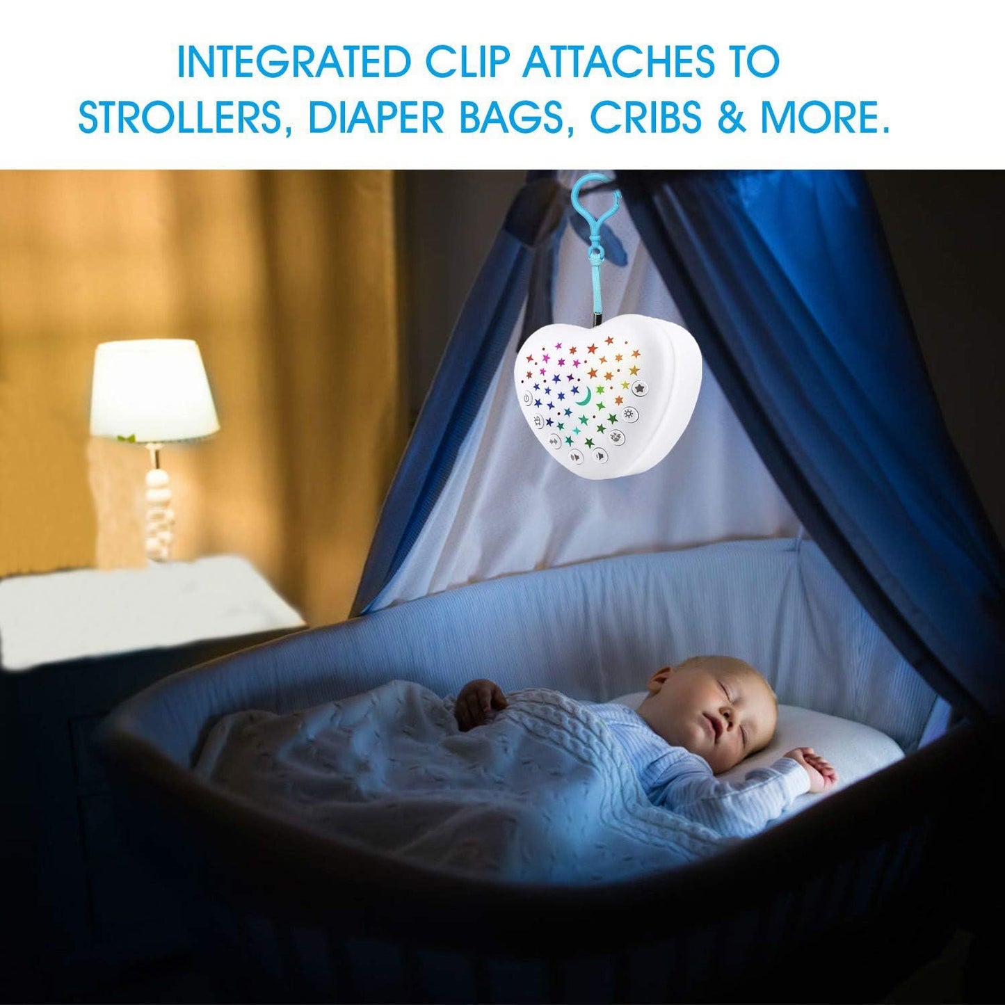 BEREST Sound Machine for Babies, Adults & Kids | 15 Soothing Sounds Featuring White Noise & 9 Lullabies, Cry Sensor, Star Projector | Mini, Rechargeable, Travel Friendly