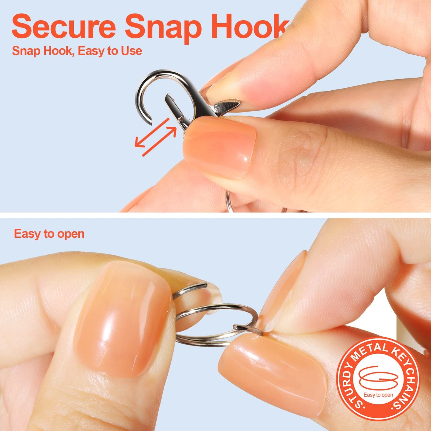 LEOBRO 480PCS Lobster Claw Clasps and Key Rings, Keychain Making Kit - 240PCS Keychain Clips and 240PCS Key Chain Ring, Split Rings, for Key Chains, Crafts, Lanyard, Key, Jewelry Making