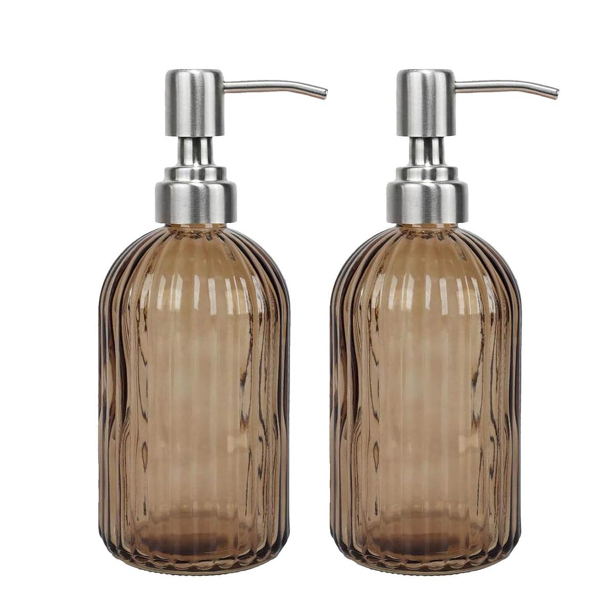 14Oz Brown Soap Dispenser Bathroom (2 Count)