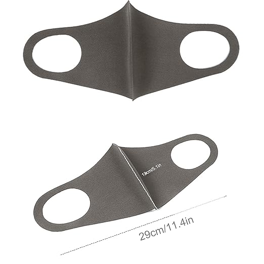 Medi-sky 3D Washable Masks for Adults, Dustproof Elastic Cloth Ear Straps Breathable Face Mask 6 Pack Grey