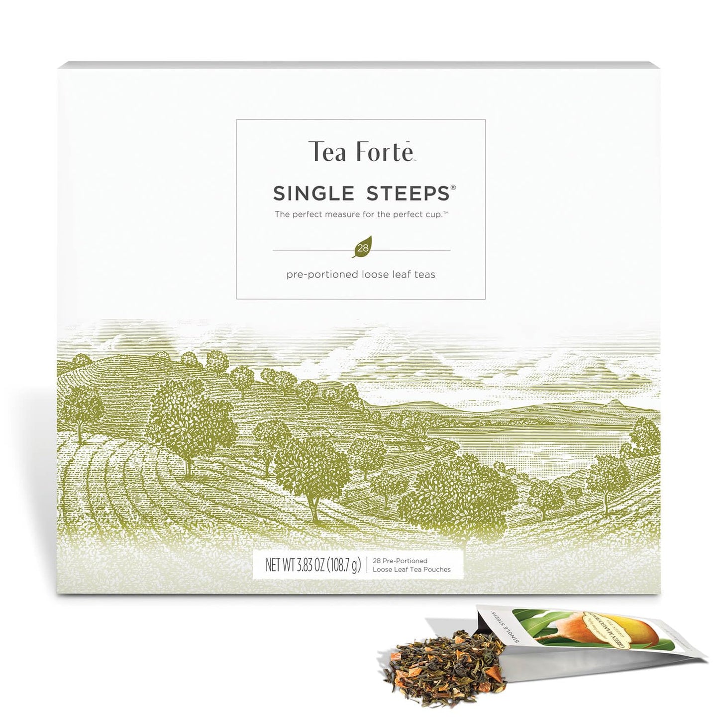 Tea Forte Single Steeps Loose Leaf Tea Sampler, Assorted Variety Tea Box, 15 Single Serve Pouches, Gifts for Mom, Classic Tea