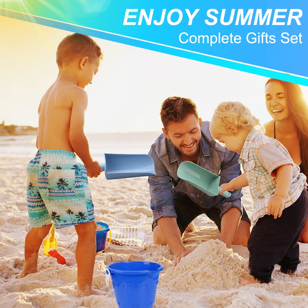 Umnodobn 9" Solid Beach Sand Toy Shovels Scooping Spade Toys Kit Gear Water Pool Gardening Digging Bath Toy Environmentally ABS Durable Plastic Complete Gift Set Bundle for Kids Adults