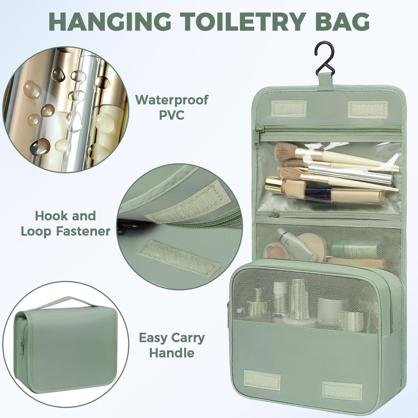 BAGAIL 9 Set Packing Cubes with Packing List Luggage Packing Organizers for Travel Accessories (Matcha Green)