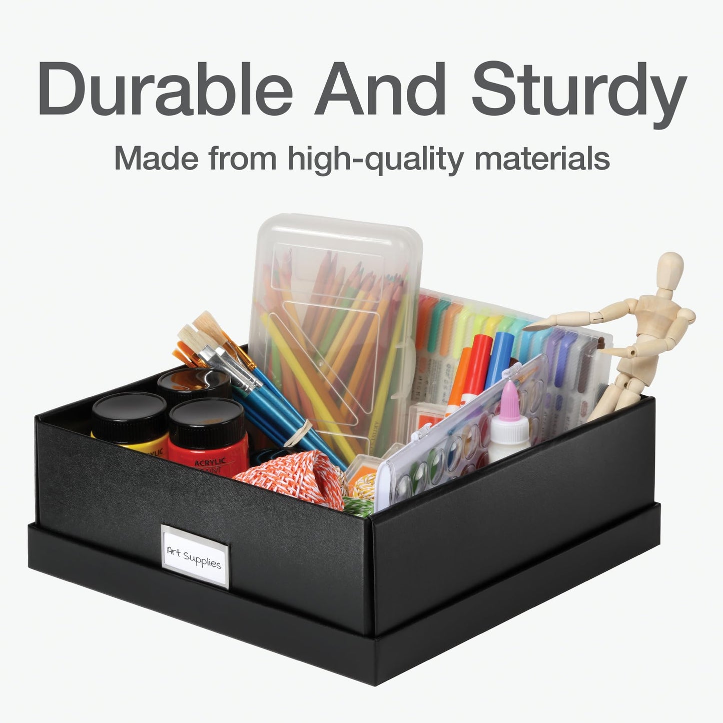 Oxford Keepsake Box, Protective Storage Box, Home and Office Organizer, Photo Storage Box, Souvenir Organizer, Medium, 12" x 12" x 4 1/4" (41788)
