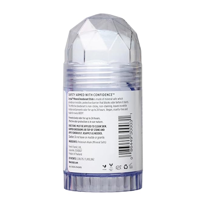 Crystal Mineral Deodorant Stick, Unscented 4.25 oz (Pack of 3)