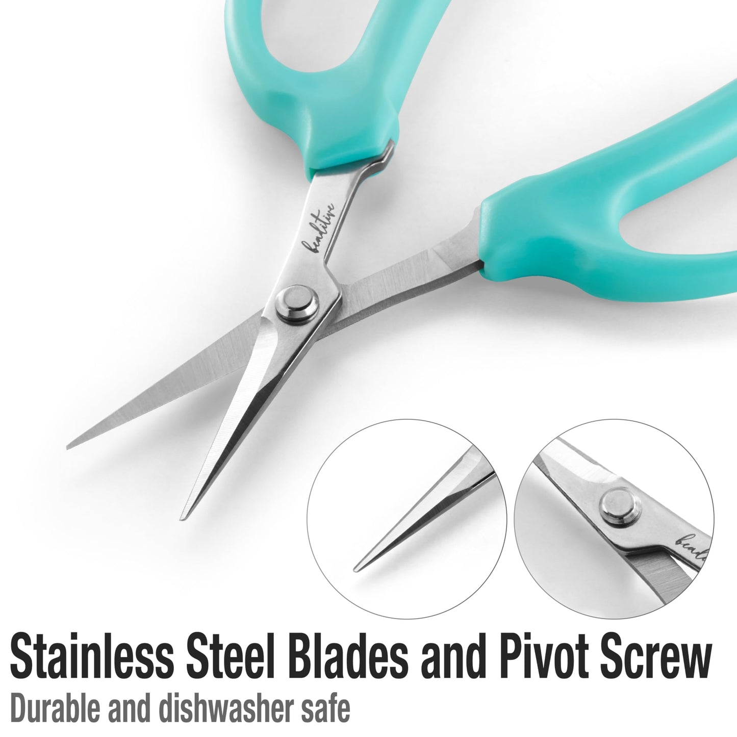 Beaditive Culinary Herb Scissors - Compact 6.5-Inch Stainless Steel Kitchen Scissors - Dishwasher Safe - Sharp Tip for Snipping Fresh Herbs