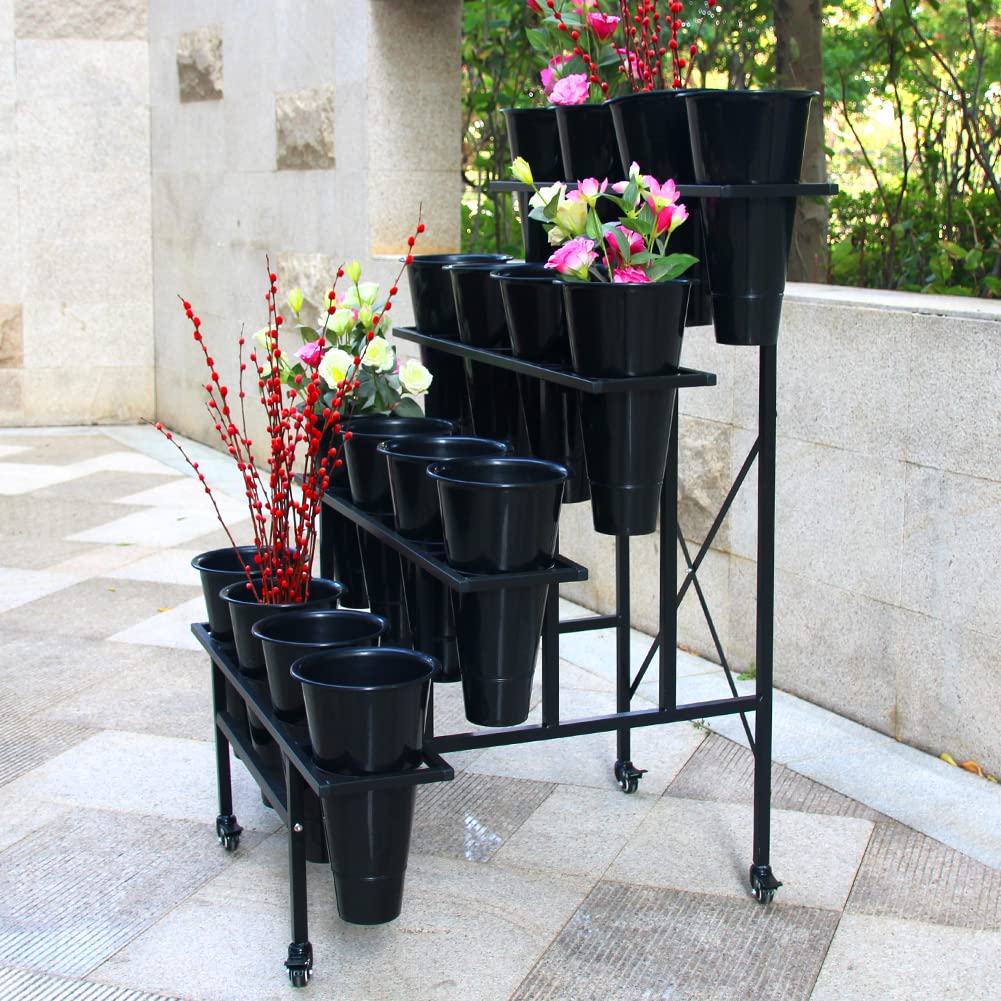 Zhongma 4 Tier Flower Display Stand with 16pcs buckets